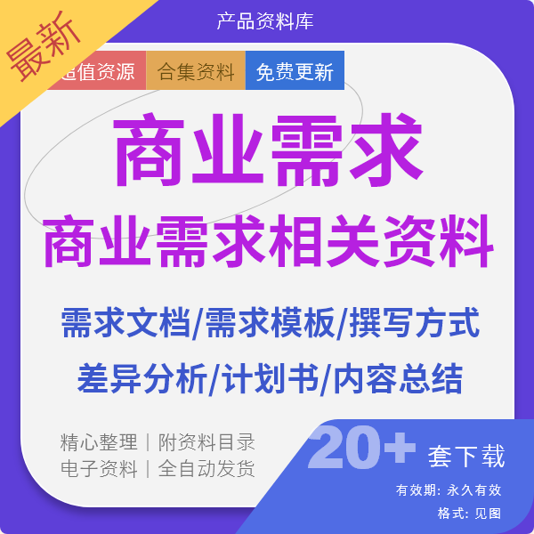 20+套商业需求分析及案例文档资料下载