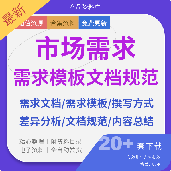 20+套市场需求模板案例及规范文档资料下载