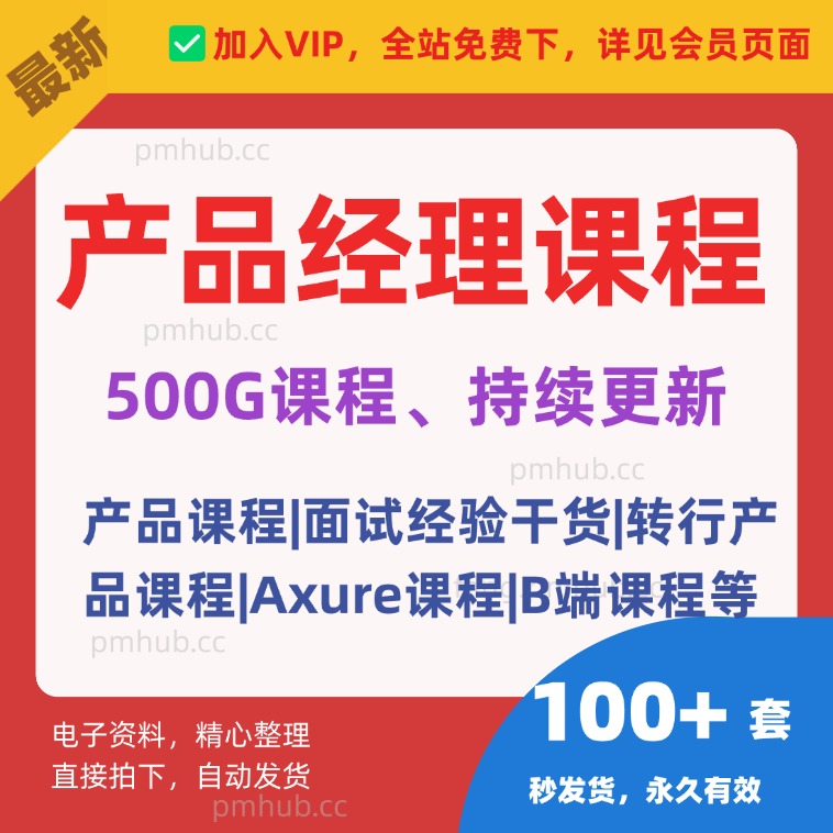 产品经理视频课程简历面试B端实战转行培训资料教程Axure原型文档