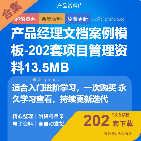 产品经理文档案例模板-202套项目管理资料13.5MB