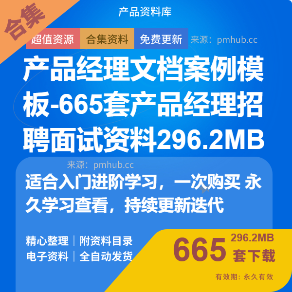 产品经理文档案例模板-665套产品经理招聘面试资料296.2MB