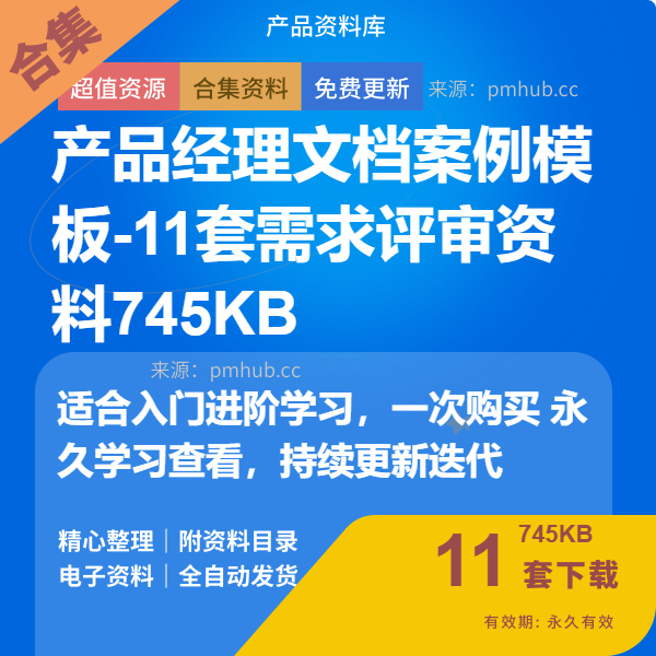 产品经理文档案例模板-11套需求评审资料745KB